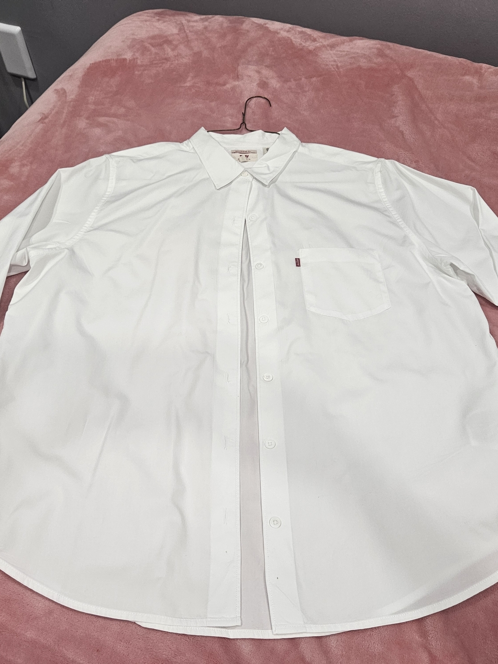 Levi's Men's White Button-Up Dress Shirt with Chest Pocket